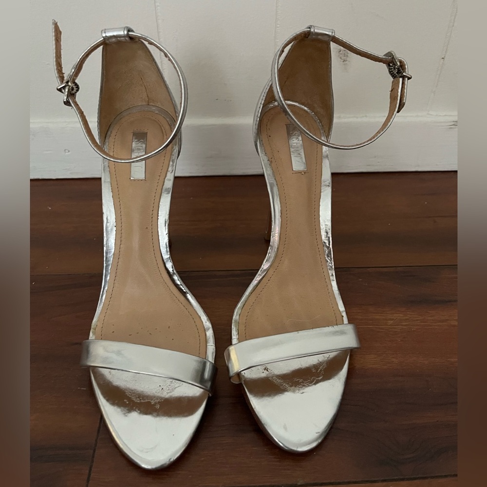 Schutz silver heeled sandals